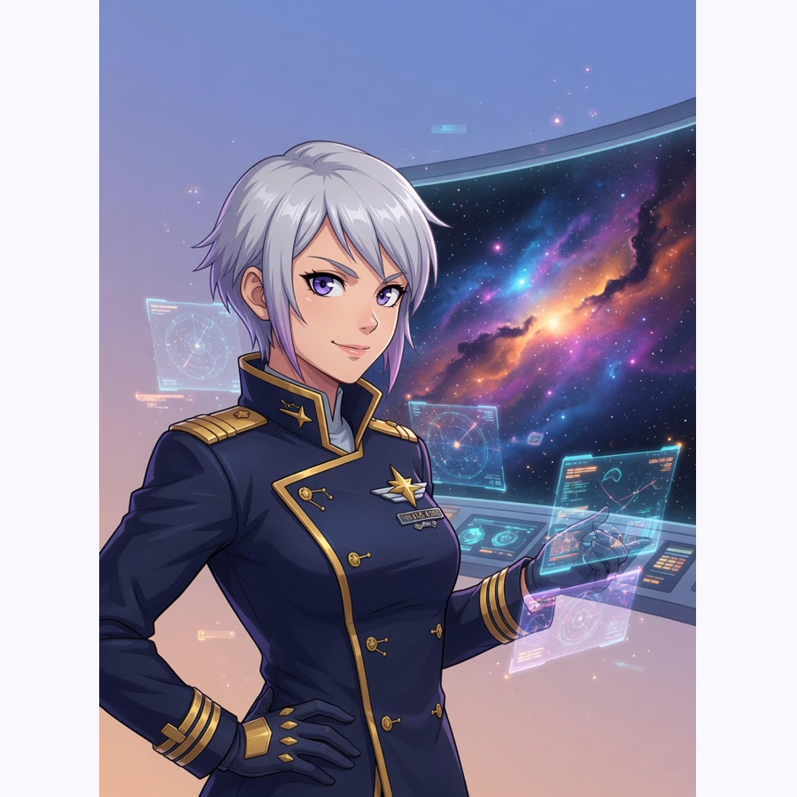 Captain Nova Rei original anime character portrait