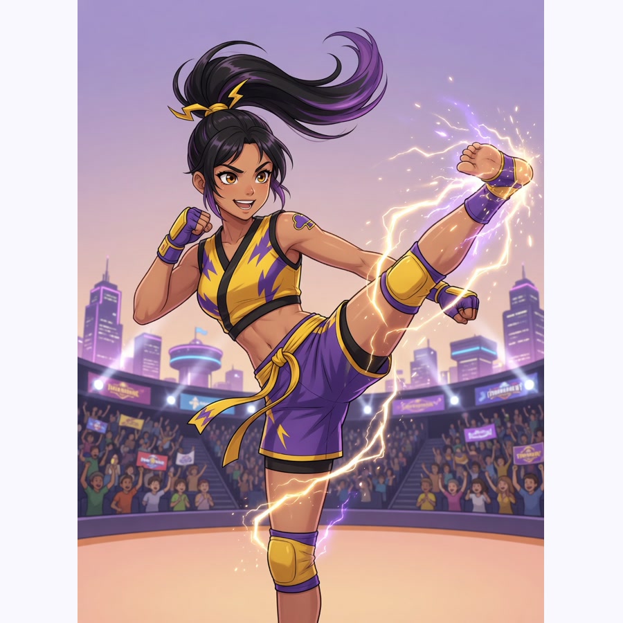 Tara Thunderkick original anime character portrait
